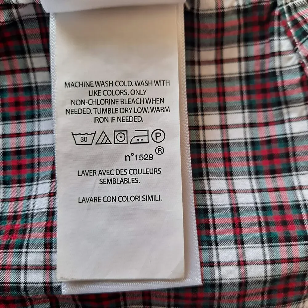 Ralph Lauren Plaid Long Sleeve Button Down Shirt Red Green Black Boys Medium